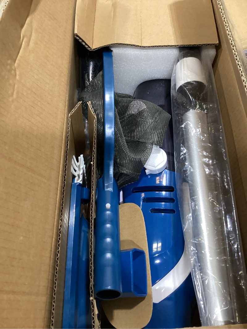 Condition photo showing Good Condition for enhulk pool vacuum for above ground pool, 2026 upgraded pool vacuum with a telescopic pole, 18.5 gal/min powerful suction, 80mins runtime, effortlessly cleans debris underwater (blue)