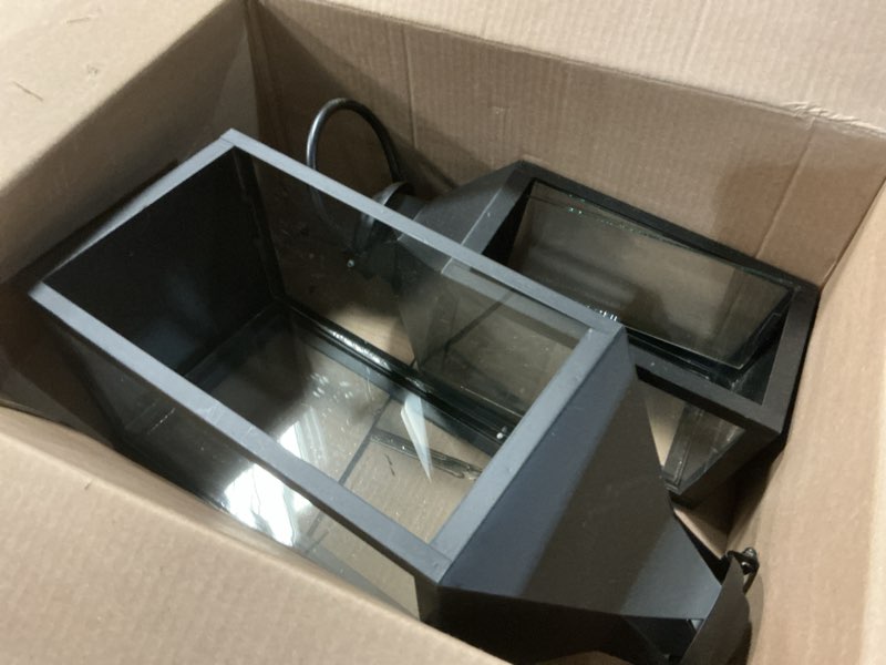 Condition photo showing As Is for JHY DESIGN Set of 2 Black Decorative Lanterns 17.5inch&13.5inch Metal Candle  ( incomplete ) Lanterns for Indoor Outdoor Events Paritie and Weddings Vintage Style Hanging Lantern