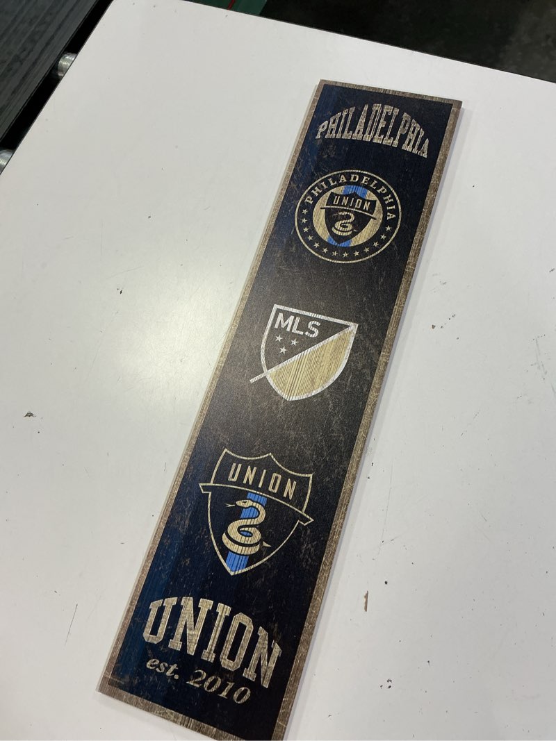 Condition photo showing Good Condition for philadelphia union wooden heritage logo sign