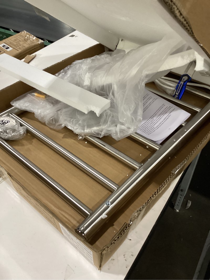 Condition photo showing New/Like New for Towel Warmer Polished Chrome for Bathroom Wall Mounted Drying Rack Plug-in Electric Heated Towel Rack Stainless Steel Round 8 Bars Bath Towel Heater 27.56x19.69x4.41 inches Polished 8 Bar