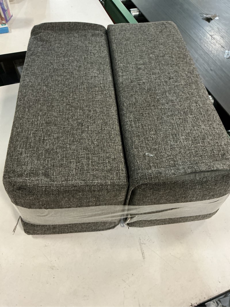 Condition photo showing Good Condition for 2 pack couch arm rest pillow, 8''x8''x20'' linen cover, high density foam armrest cushion, removable & washable elbow support for sofa, bed, and armchair (dark grey) linen dark grey 7.9x7.9x19.7 in
