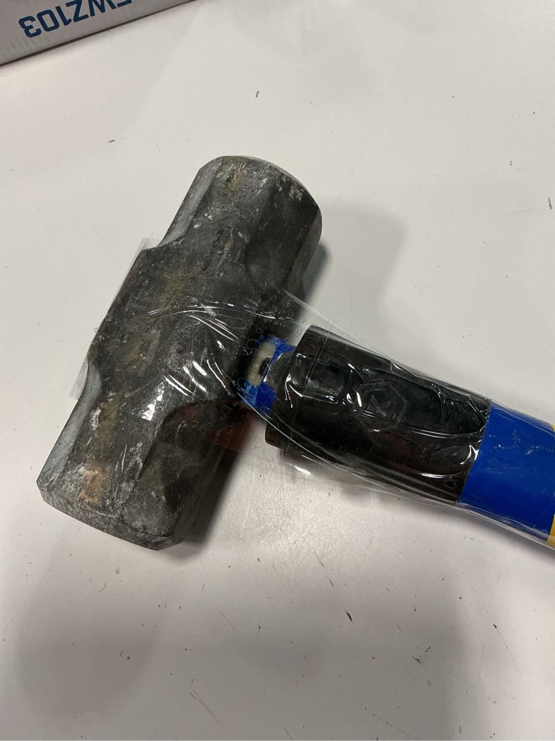 Condition photo showing As Is for kobalt 8-lb smooth face steel head fiberglass engineering sledge hammer