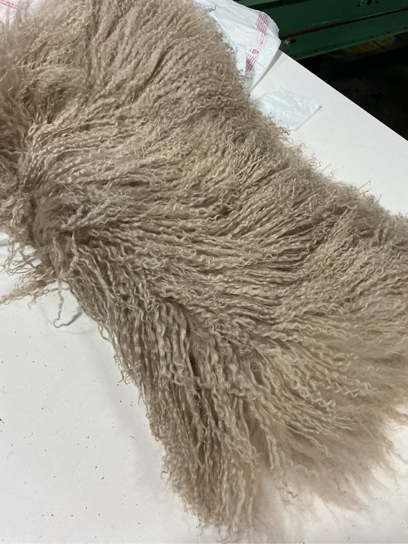 Condition photo showing Good Condition for luxe mongolian lamb pillow cover khaki 20x20
