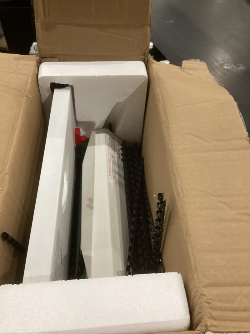 Condition photo showing As Is for Comb Binding Machine, 21-Hole, 450 Sheets Capacity, Punch up to 15 Sheets,Punch Comb Binder Machines for Letter Size A5/A4 Paper with 100pcs 1/4" Binding Spines Green-a