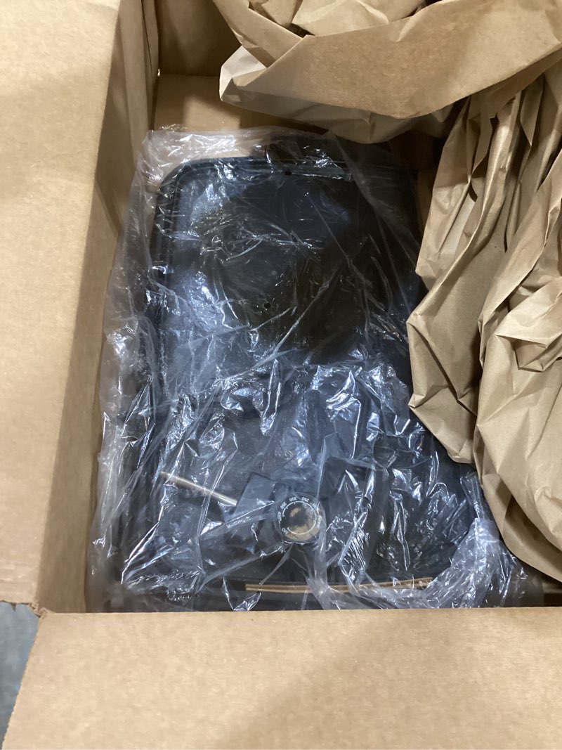 Condition photo showing As Is for Chefman Electric Griddle with Removable Temperature Control, Immersible Flat Top Grill, Burger, Eggs, Pancake Griddle, Nonstick Easy Clean Cooking Surface, Slide Out Drip Tray, 10 x 16 Inch 10" x 16"