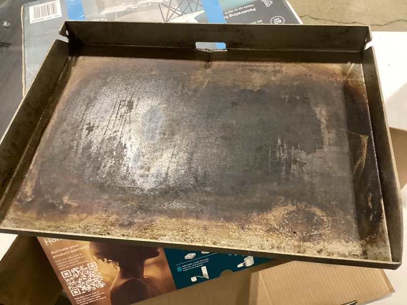 Condition photo showing As Is for griddle replacement top for blackstone 22 inch 1666 1813 2203 2304 tabletop replacement 22" x 16.5" x 2.5"
