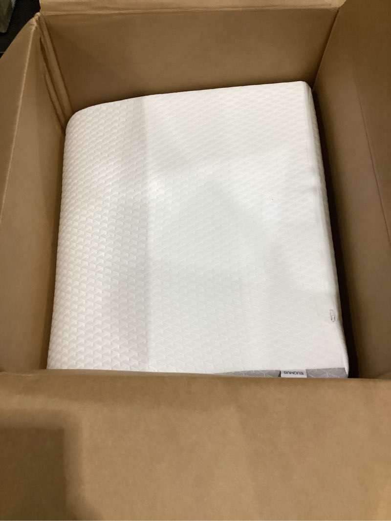 Condition photo showing Good Condition for ruqmuis wedge pillow for acid reflux, bed wedge pillow for headboard 10", pillow wedge for back pain relief, post surgery, elevated pillows for sleeping, snoring, triangle pillow with cover, white 24*24*10 inch white/grey