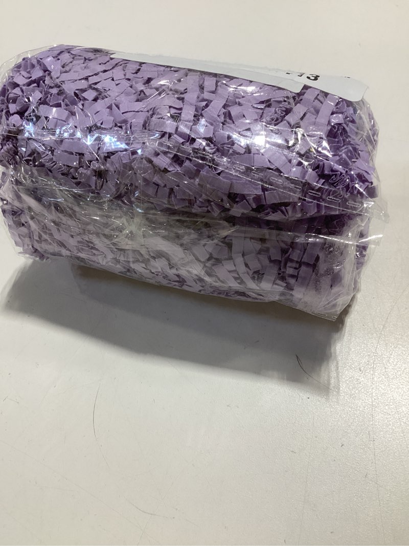 Condition photo showing New/Like New for mefleet 1/2 lb crinkle cut paper shred filler 8 oz purple crinkle shredded paper for gift box - gift basket bag filler - grass cushion stuffing for easter, mother's day, holiday packaging wrapping