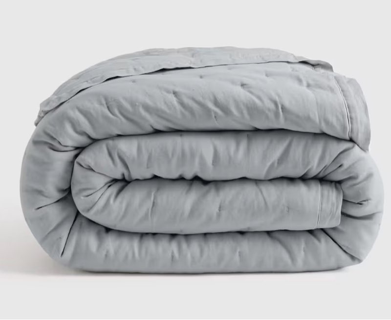 quince european linen dream quilt mist king size 
