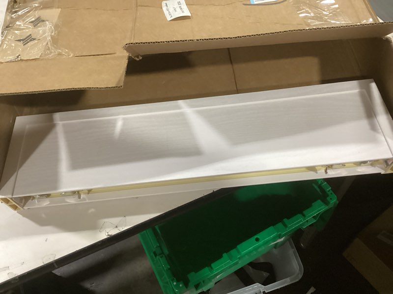Condition photo showing Good Condition for HIGH & MIGHTY 515657 Modern 24" Floating Shelf Holds up to 20lbs, Easy Tool-Free Dry Wall Installation, Flat, eCommerce Packaging, White