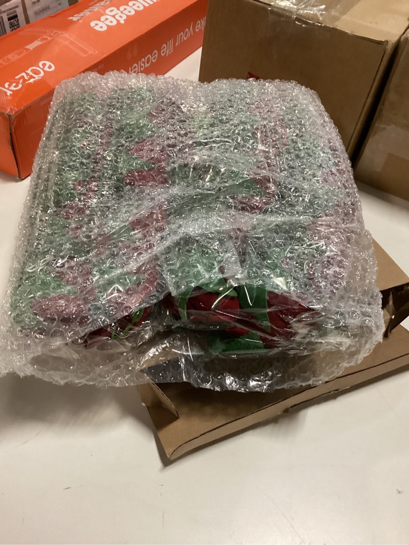 Condition photo showing New/Like New for AmyHomie Artificial Flower Dark Red Rose 25pcs Real Looking Fake Roses w/Stem for DIY Wedding Bouquets Centerpieces Arrangements Party Baby Shower Valentines Day Christmas Tree Decorations Dark Red 25