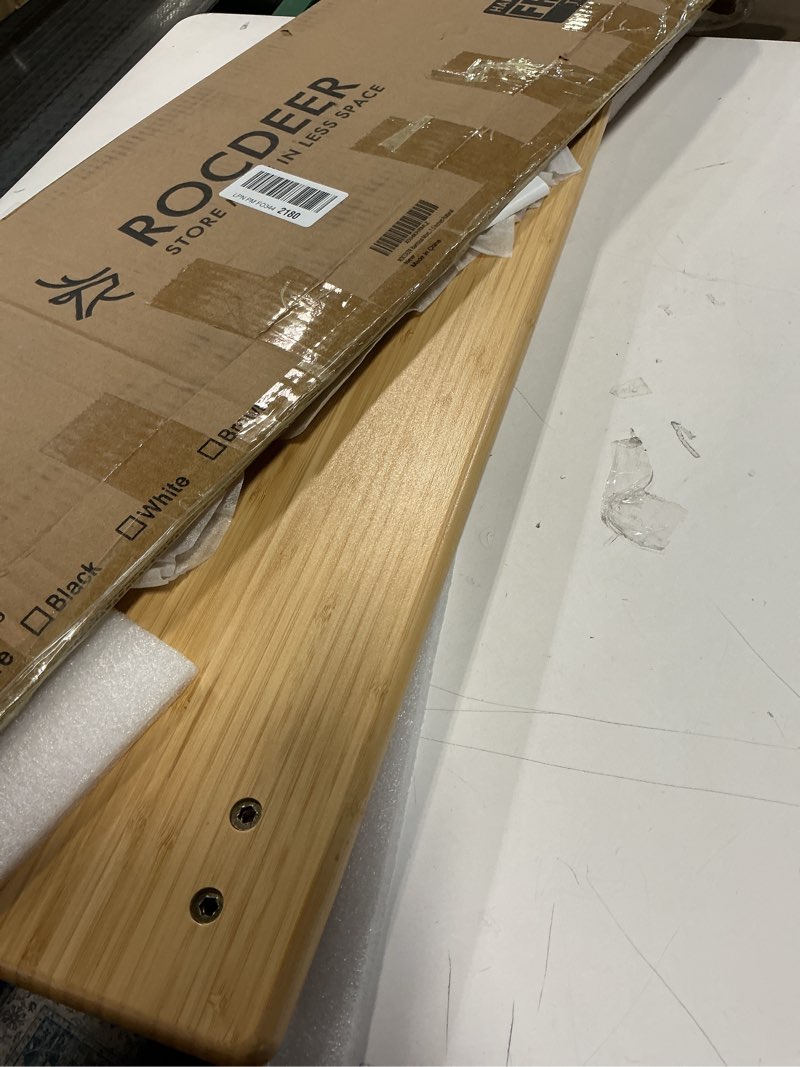 Condition photo showing Good Condition for Bamboo Monitor Stand Riser with Acrylic Legs for Desk, 31.5 Inches Desktop Shelf Supports for PC Computer Monitor, Laptops, Printer, Speakers (Natural)