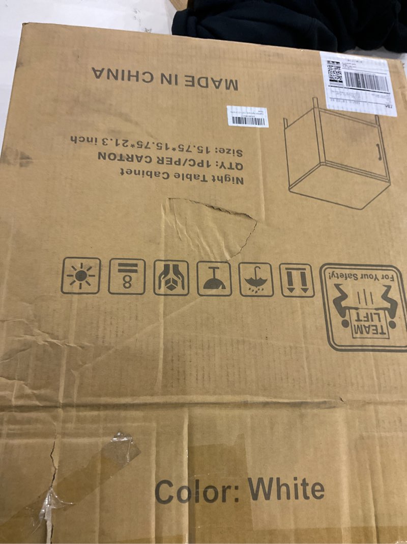 Steehoom Nightstand with 1 Door, Metal Side Table with Wooden top for Bedroom, Living Room and Dorm 