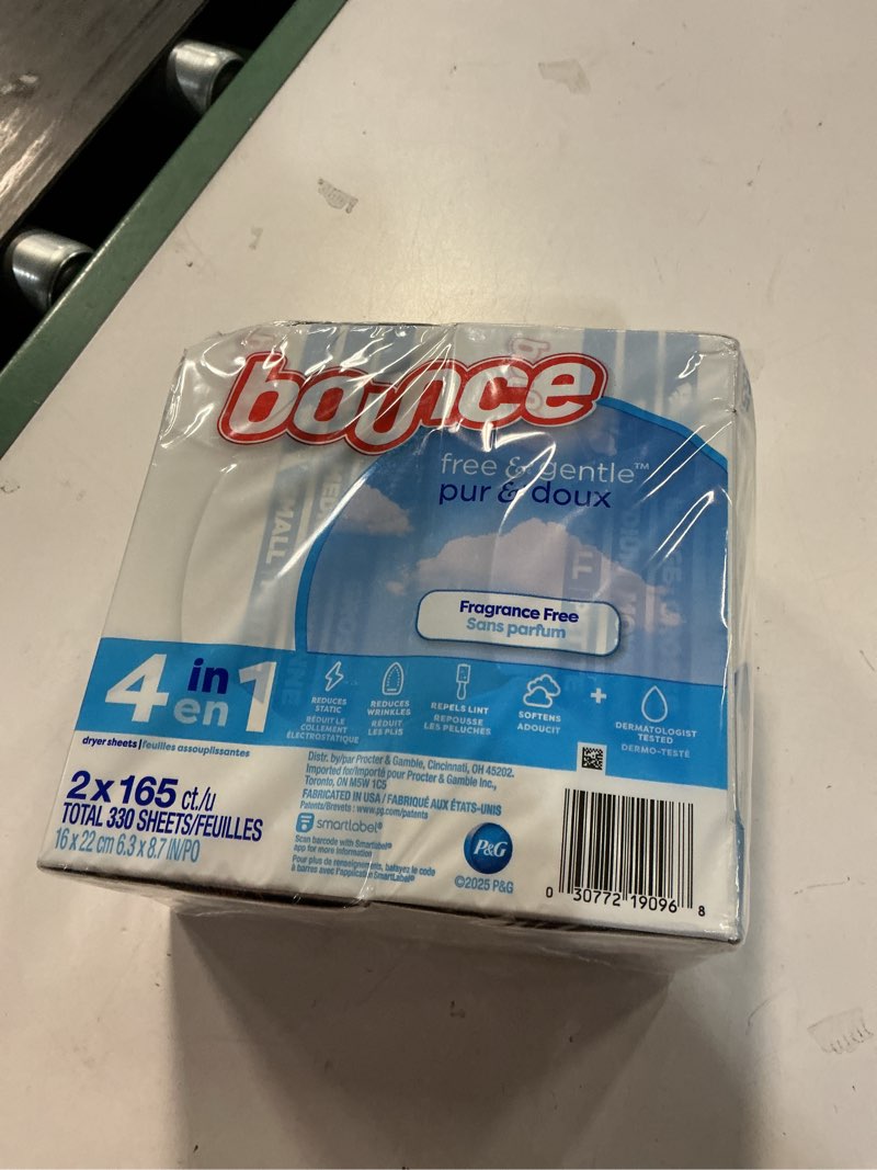Condition photo showing New/Like New for bounce free & gentle unscented dryer sheets, 320 ct.(bulk discount available) 203805 160 count (pack of 2)