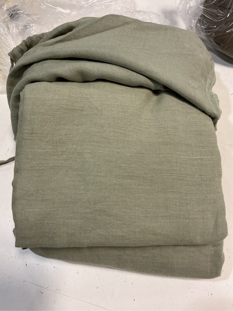Condition photo showing Good Condition for quince european linen sheet set, full, willowleaf