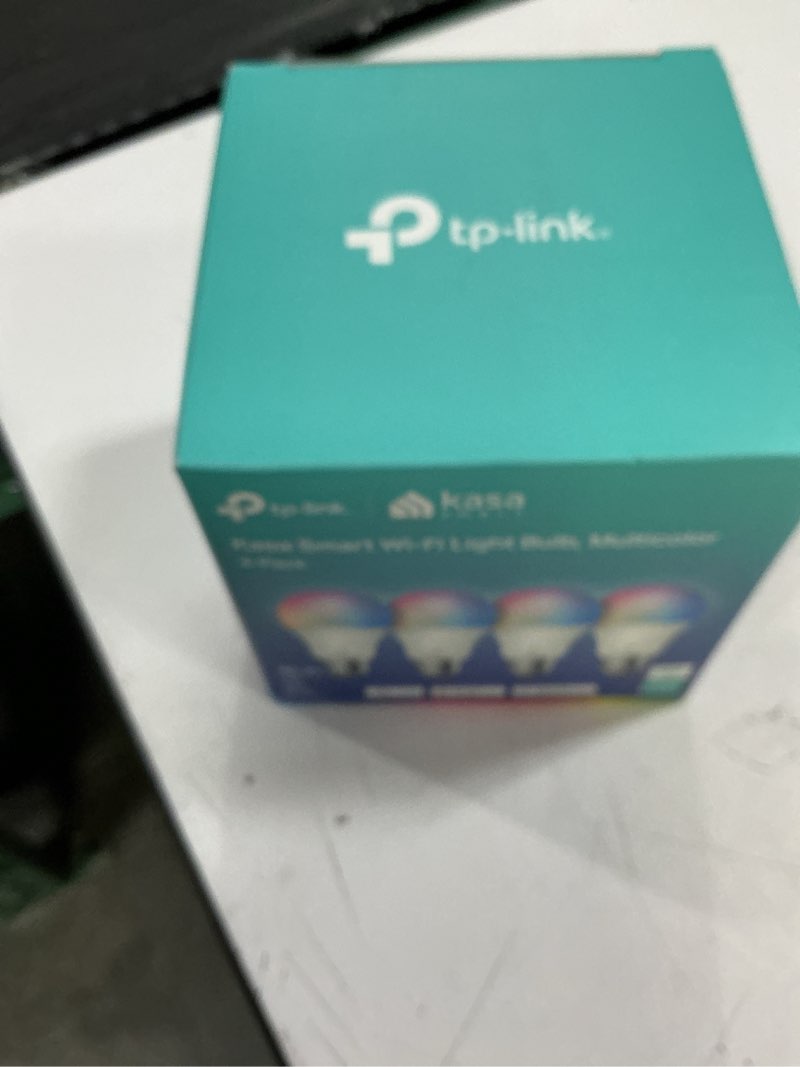 Condition photo showing New/Like New for kasa smart light bulbs, full color changing dimmable smart wifi bulbs compatible with alexa and google home, a19, 9w 800 lumens,2.4ghz only, no hub required, 4 count (pack of 1), multicolor (kl125p4) 4 pack 800 lumens, 4-pack