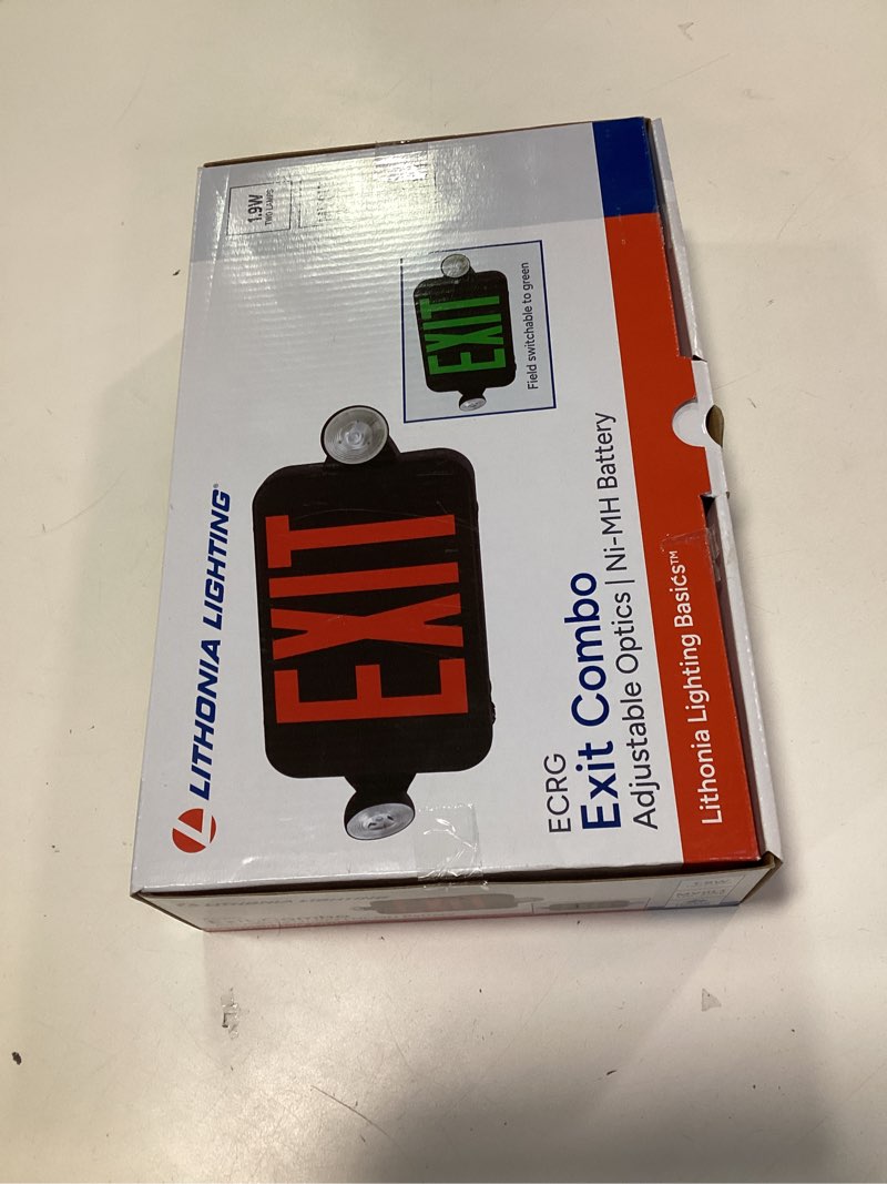 lithonia lighting contractor select ecrg 2 -watt 120-277 -volt led black hardwired exit light with