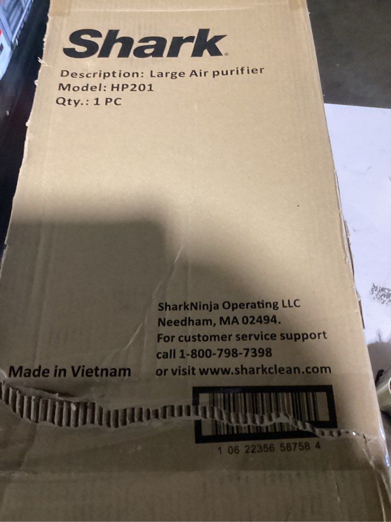 Condition photo showing Good Condition for shark air purifier for home large room, clean sense technology, hepa air filter, 1000 sq ft, kitchen, filters smoke, captures 99.98% of particles, pet dander, pollutants, dust, allergens, hp201 1000 sq. ft.