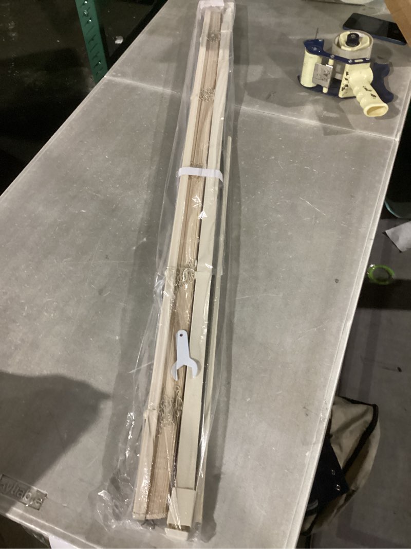 Condition photo showing New/Like New for LazBlinds No Tools No Drill 1" Vinyl Mini Blinds, Cordless Blinds for Windows, Light Filtering Horizontal Window Blinds & Shades, 48" W x 48" H, Cream Cordless-cream 48" W x 48" H