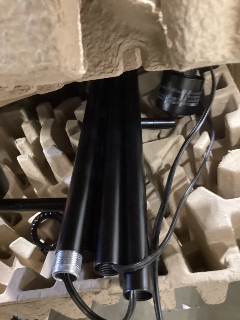 Condition photo showing Good Condition for allen + roth 67-in black multi-head floor lamp with glass shade