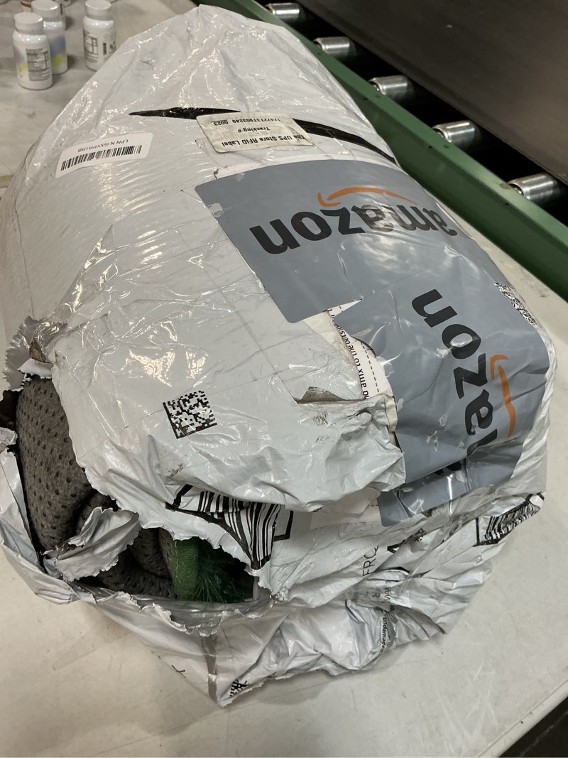 Condition photo showing As Is for Green Fluffy Rug for Bedroom 5x7 Feet - Ultra Soft & Anti-Skid Shaggy Area Rug, Comfy Durable Carpet for Living Room & Kids Dorm Nursery, Home Decor Aesthetic