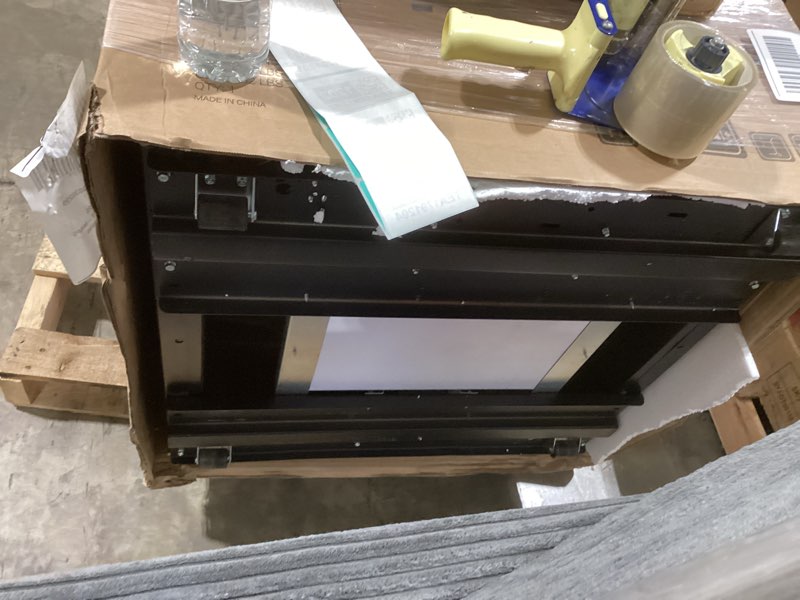 Condition photo showing As Is for KoolMore 26 in. Commercial Glass Door Merchandiser Refrigerator with LED Lights, 15 cu. ft. in Black