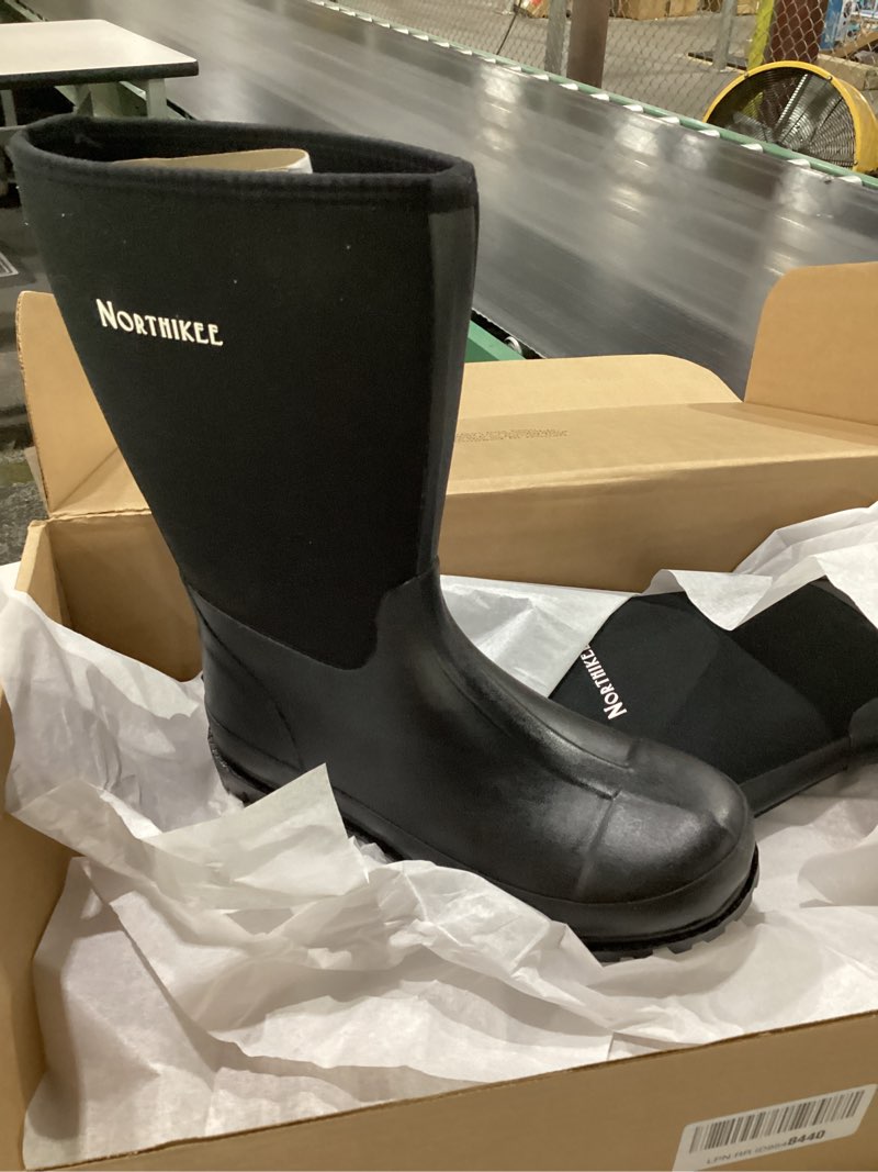 Condition photo showing New/Like New for Neoprene Insulated Rain Boots with Steel Shank, Waterproof Mid Calf Hunting Boots size 12
