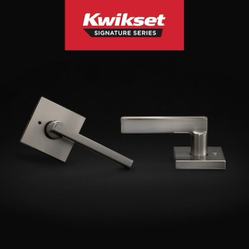 Kwikset Signature Series Halifax Satin Nickel Interior or Bed/Bath Privacy Door Handle
