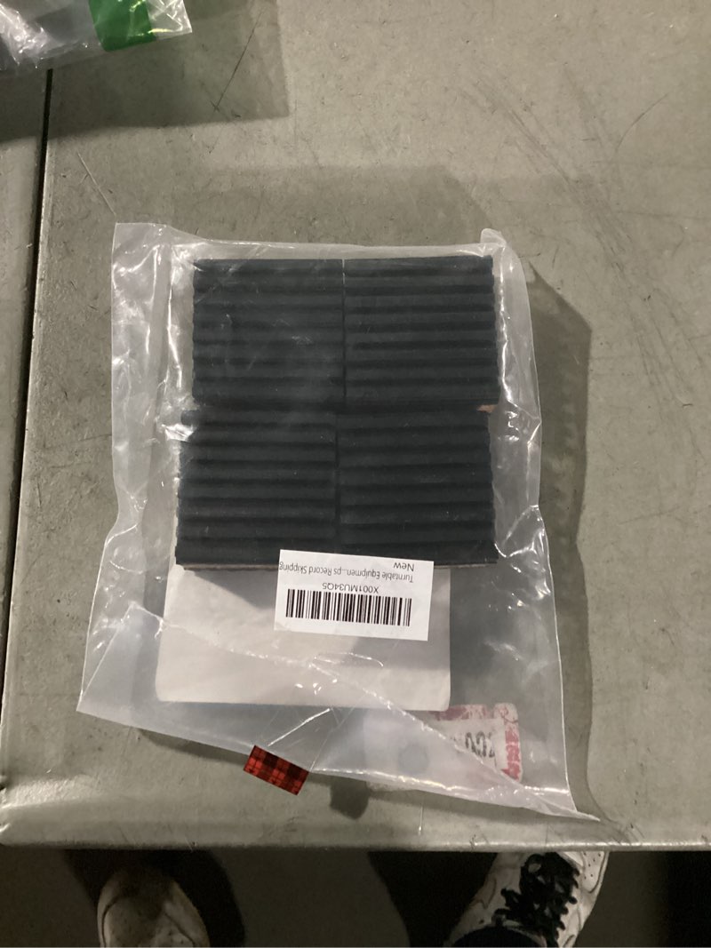 Condition photo showing As Is for Sound Isolation Pads. Cork Pads for Turntables to Reduce Vibration & Skipping (1" Pack of 4) 1" 4-PACK