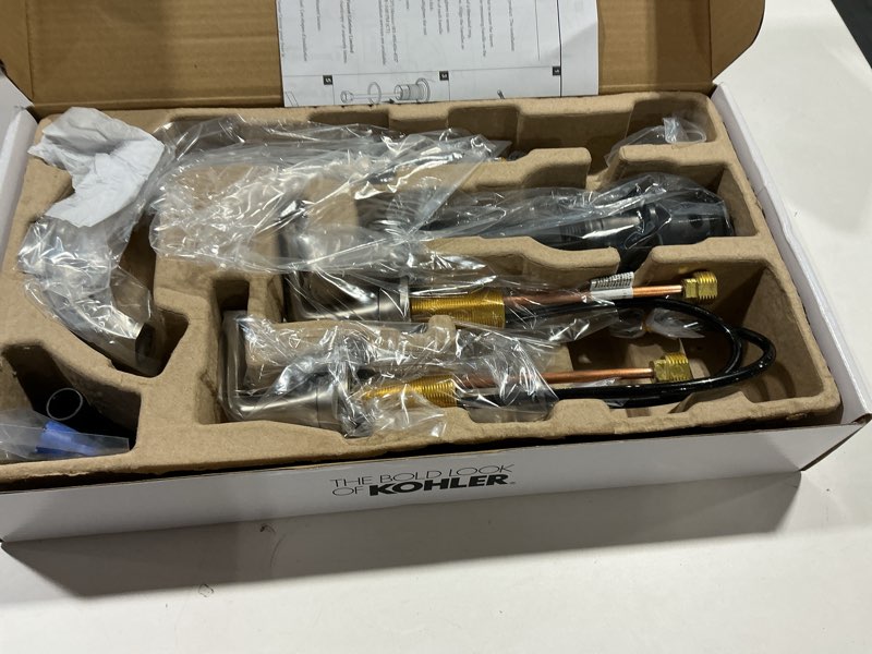 Condition photo showing Good Condition for kohler desette brushed nickel widespread 2-handle watersense bathroom sink faucet with drain