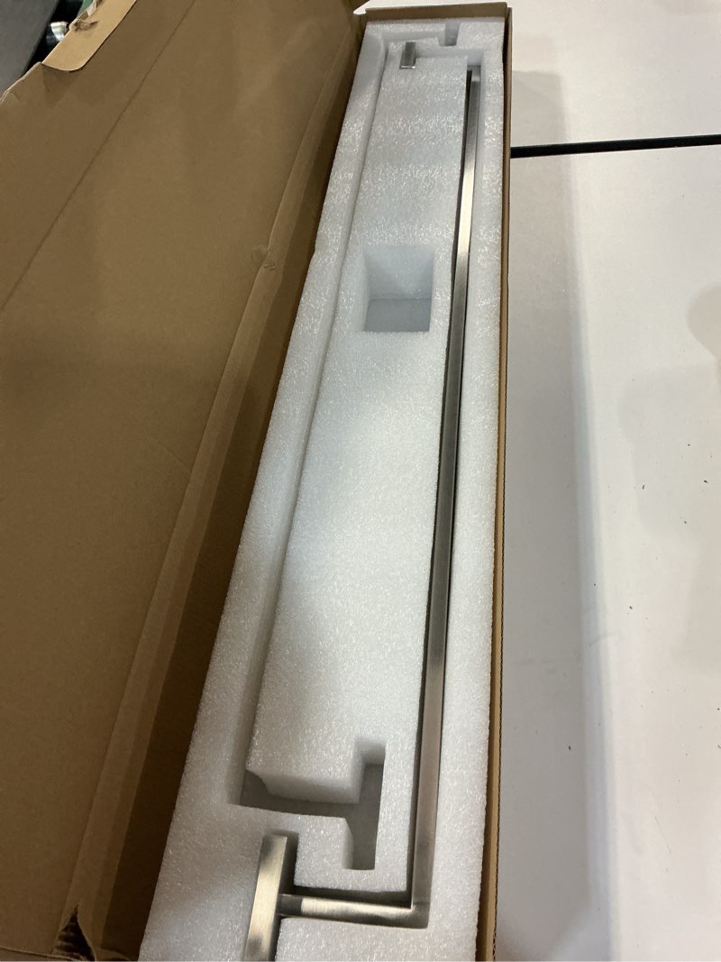 Condition photo showing As Is for ( incomplete) KOKOSIRI 32-Inch Single Towel Bar, Bathroom Kitchen Towel Holder, Wall Mounted T-304 Stainless Steel Towel Rack 2 Pack, Brushed Nickel, B4003BR-L32-P2 Brushed Steel 32-Inch (2 Pack)