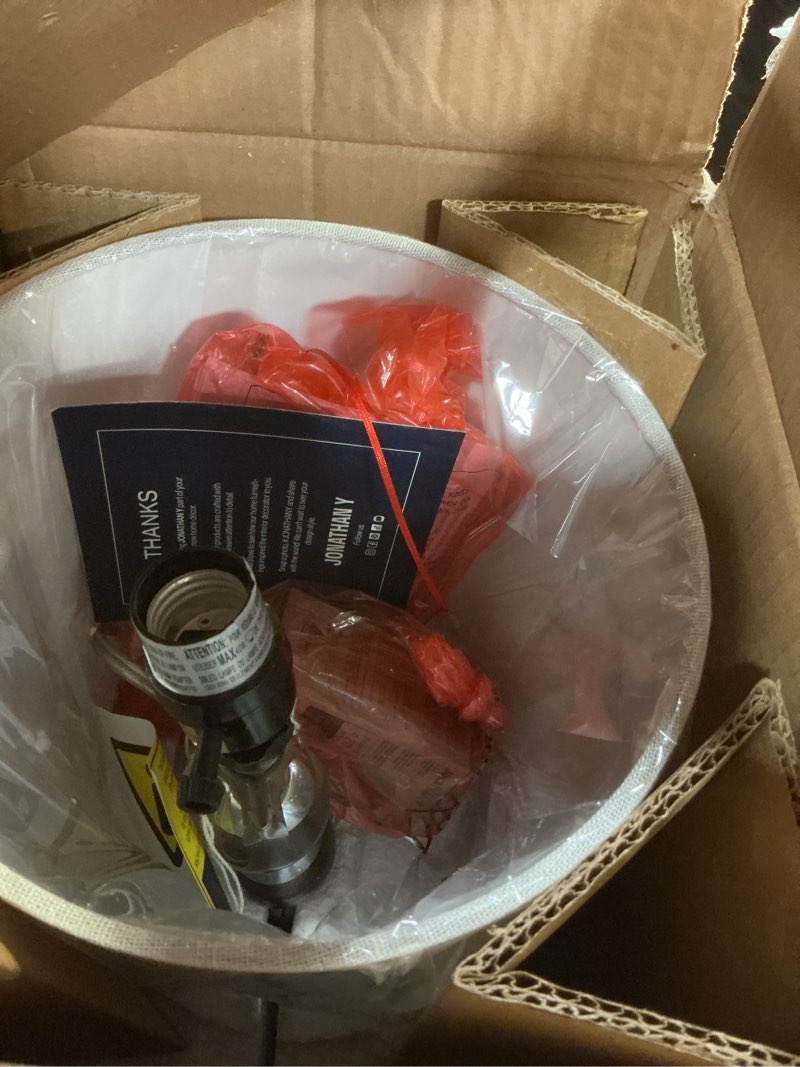 Condition photo showing Good Condition for JONATHAN Y JYL2026A Hudson 20" Crystal Mini LED Table Lamp Traditional,FrenchCountry,Transitional for Bedroom, Living Room, Office, College Dorm, Coffee Table, Bookcase, Clear/Chrome