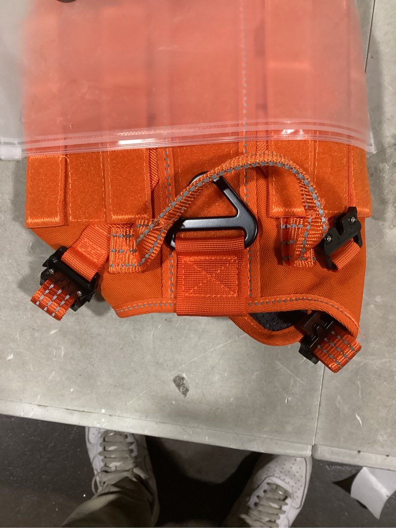Condition photo showing Good Condition for icefang tactical dog harness, small size,2x metal buckle,working dog molle vest with handle,no pulling front leash clip,hook and loop panel (orange,s (pack of 1)) small (pack of 1) orange