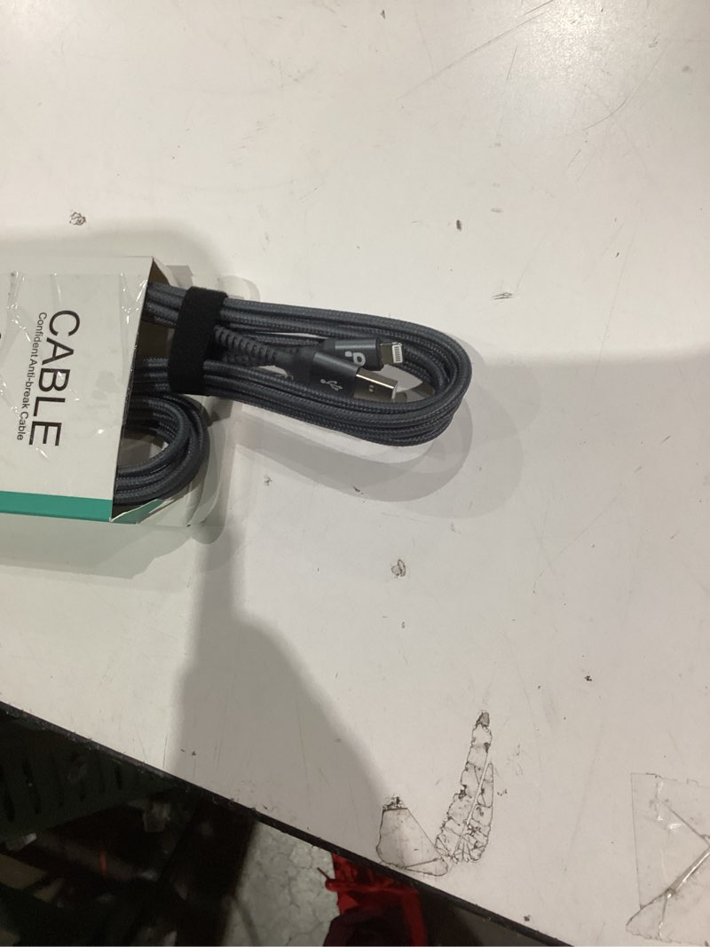 Condition photo showing Good Condition for iPhone Charger Cable 2Pack 6FT, Nylon Braided Lightning Cable, [Apple MFi Certified] Fast Charging iPhone Charger Cord Compatible with iPhone 14 13 12 11 Pro Max XR XS X 8 7 6 Plus iPad and More 6FT USB A to Lightning Grey