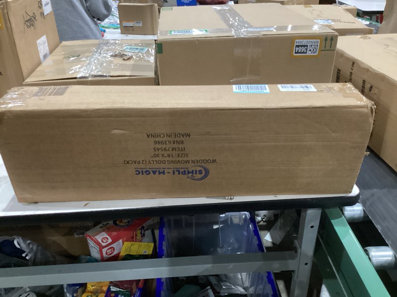 Condition photo showing New/Like New for SIMPLI-MAGIC 79545 30 in. x 18 in. Hardwood Furniture Moving Dolly 1,320 lbs. Capacity – 4 Swivel Wheels Heavy-Duty Furniture Dollies, 2 Pack 1320 LBS