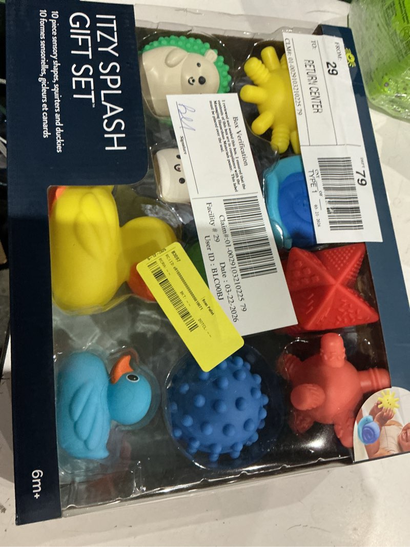 Condition photo showing Good Condition for itzy ritzy itzy splash gift set with sensory shapes, bath squirters, and duckies - 10pc