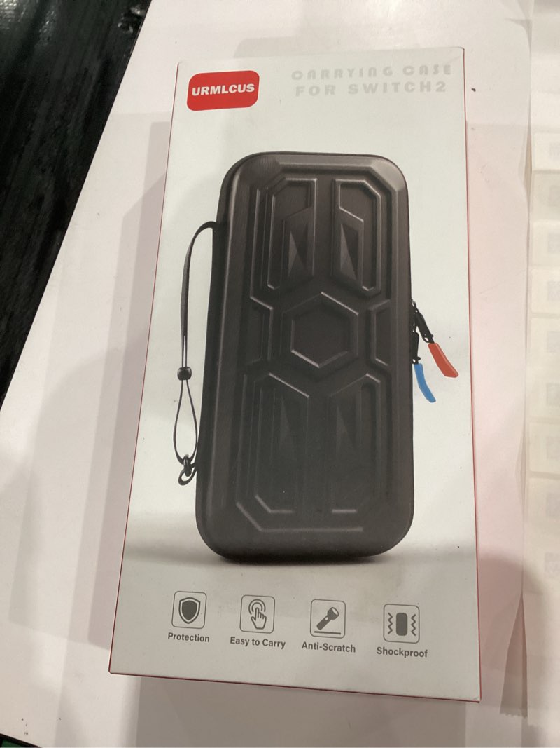 Condition photo showing New/Like New for URMLCUS Carrying Case for Nintendo Switch 2 (2025), Hard Shell Travel Case with 10 Game Card Slots, Water Resistant & Shock Resistant Protection for Console & Accessories +4 Thumb Grip Caps (Black)
