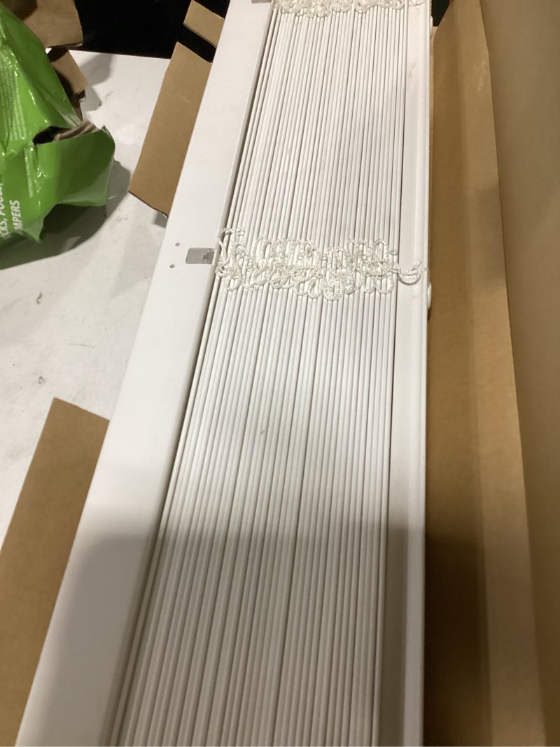 Condition photo showing As Is for chicology blinds for windows, mini blinds, window blinds, door blinds, blinds & shades, camper blinds, horizontal window blinds, white (commercial grade), 22" w x 84" h 22"w x 84"h white (commercial grade)