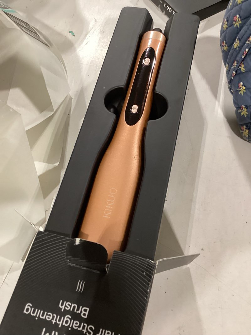 Condition photo showing Good Condition for steam hair straightener brush, steamline pro 3 in 1 straightening brush, curly & frizzy hair,smooth without flattening, 5 temp settings & led display, dual voltage, professional tools, orange