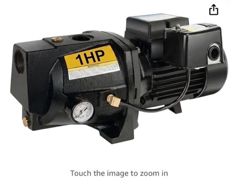 acquaer shallow well jet pump,cast iron, well depth up to 25ft, 115v/230v dual voltage, automatic pressure switch