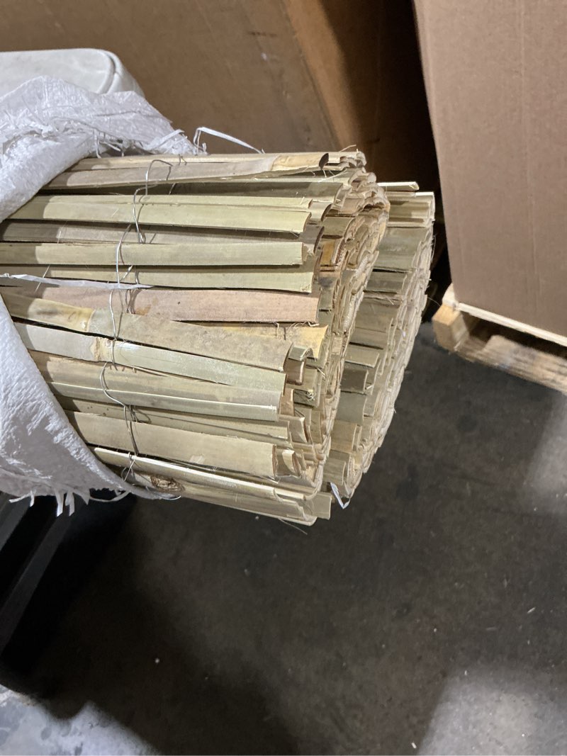 Condition photo showing Good Condition for bamboo slat fence 4ft x 13ft, natural bamboo fencing, bamboo privacy screen outdoor, balcony privacy fence for garden, balcony, pool, patio 4ft h x 13ft l