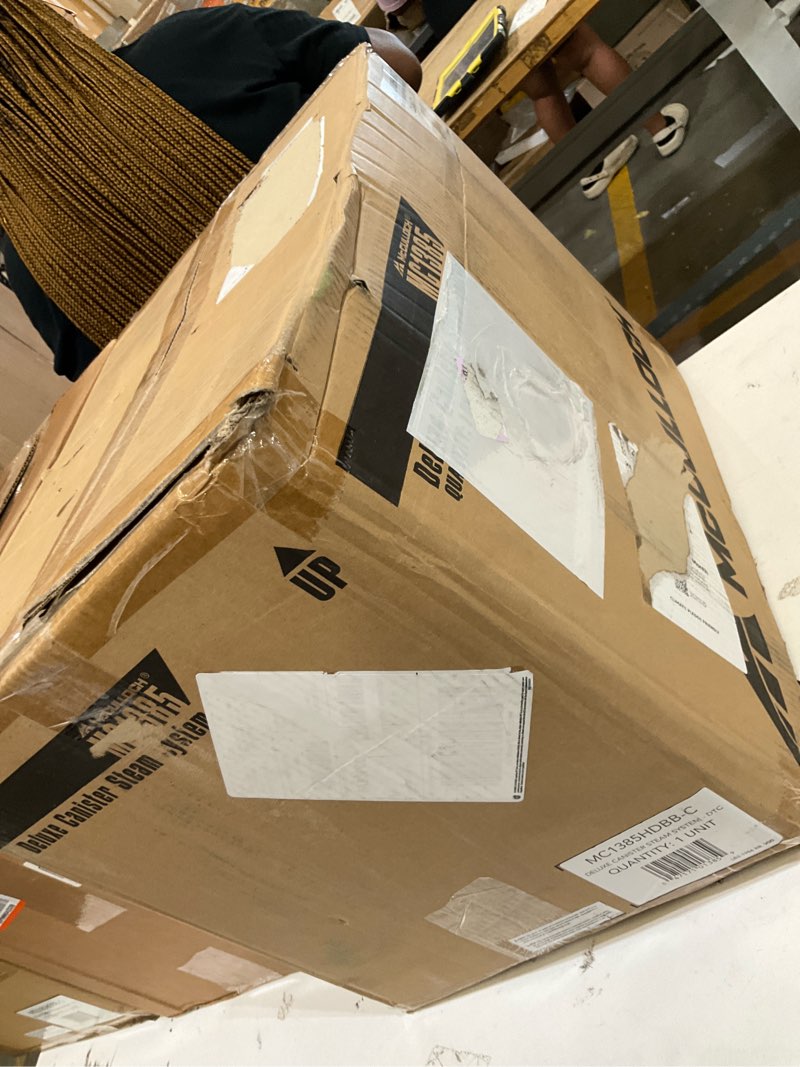 Condition photo showing As Is for mcculloch mc1385 deluxe canister steam cleaner, 2-hour runtime, chemical-free, 23 accessories: mop head, brushes & more - built for home, tile, carpet, furniture, & personal car detailing