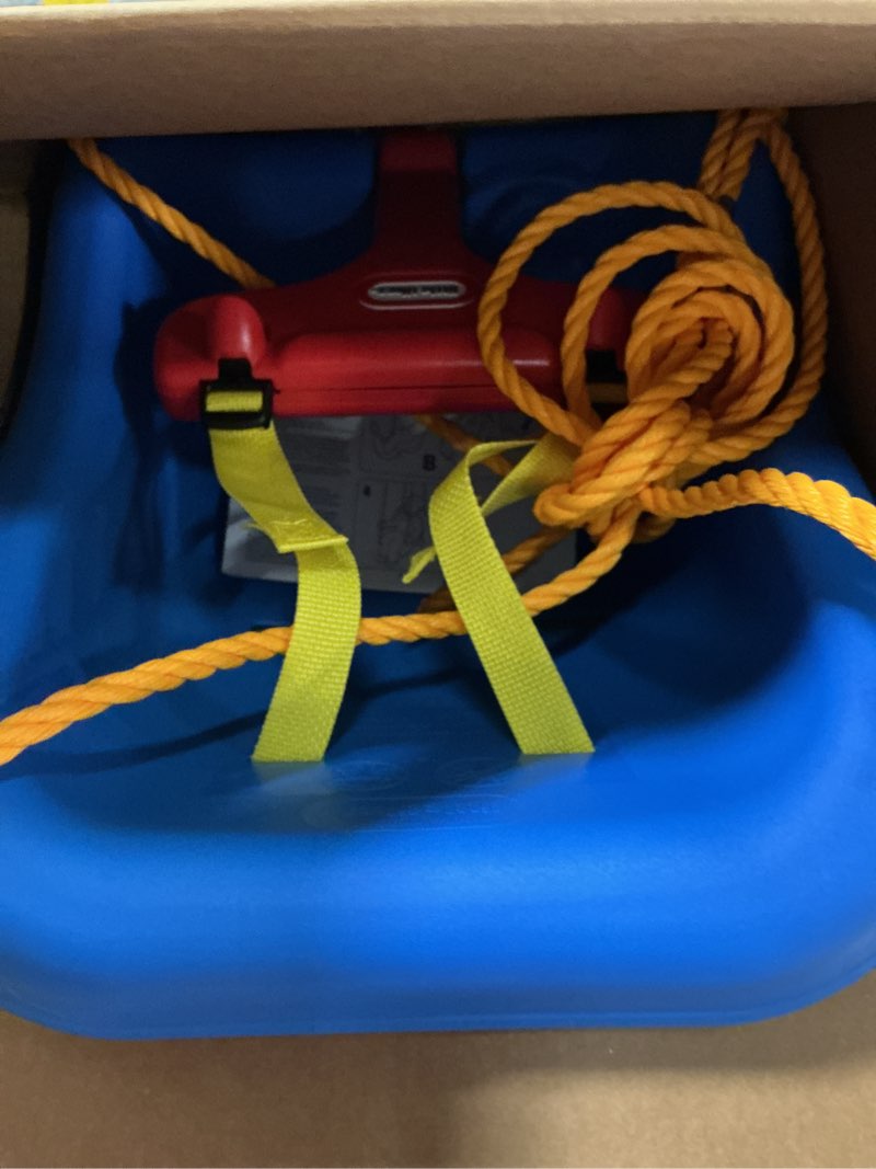 Condition photo showing Good Condition for little tikes 2-in-1 snug  n secure blue swing for baby and toddlers  ages 9 months - 4 years