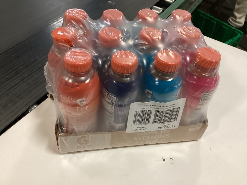Condition photo showing New/Like New for best by ( 05/05/2025) Gatorade Fit Electrolyte Beverage  Healthy Real Hydration  New 2.0 4 Flavor Variety Pack  16.9.oz Bottles (12 Pack)