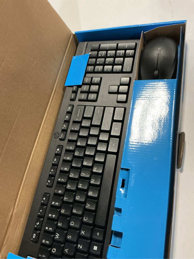 Condition photo showing Good Condition for hp wireless keyboard and mouse combo - full size membrane chiclet style keyboard, 3-zone layout, 2.4ghz wireless connection, compatible with pc, mac