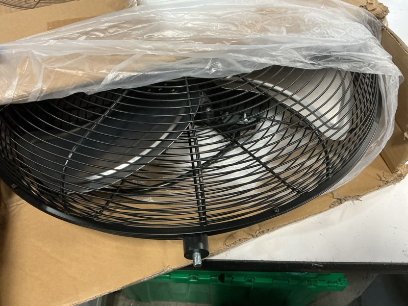 Condition photo showing As Is for iliving 20 inch heavy duty floor & wall mount fan - 5750 cfm high velocity, 120-watt, 3-speed, industrial cooling for garage, workshop, office, home - ul listed, black plug in 20-inch