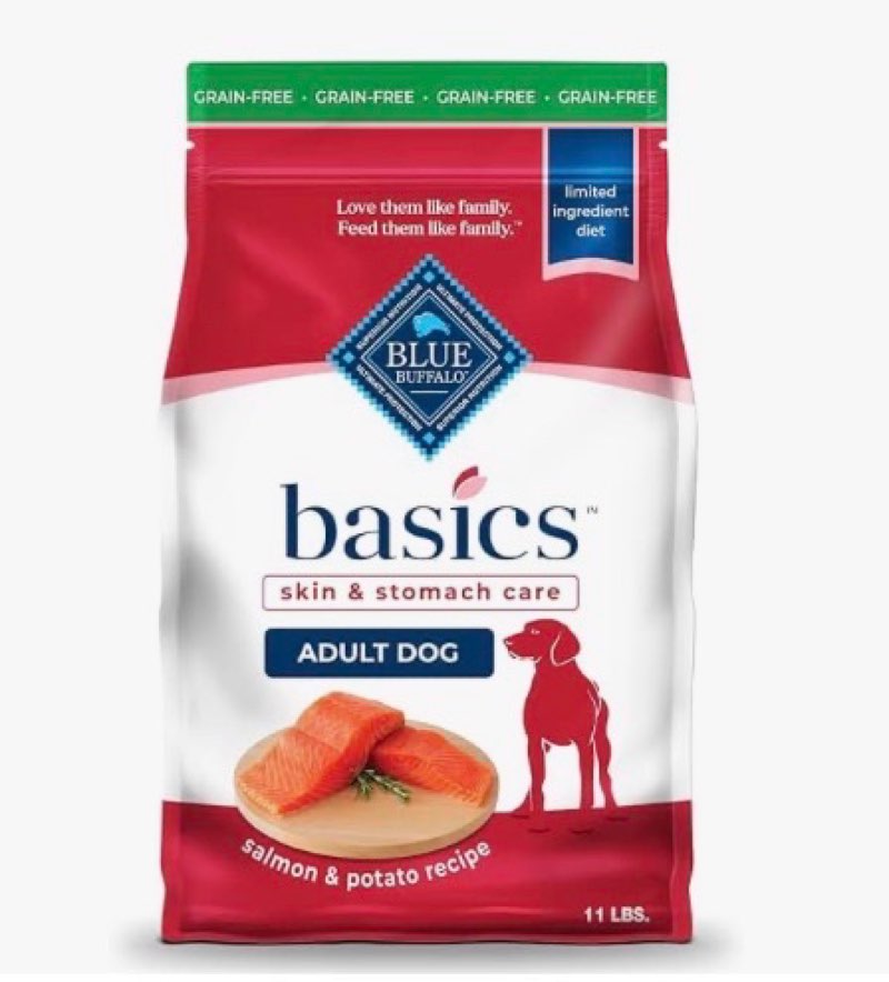 Blue Buffalo Basics Grain-Free Dry Dog Food for Adult Dogs, Limited Ingredient Diet, Salmon Recipe,  (BB: 2026/Jun 09)