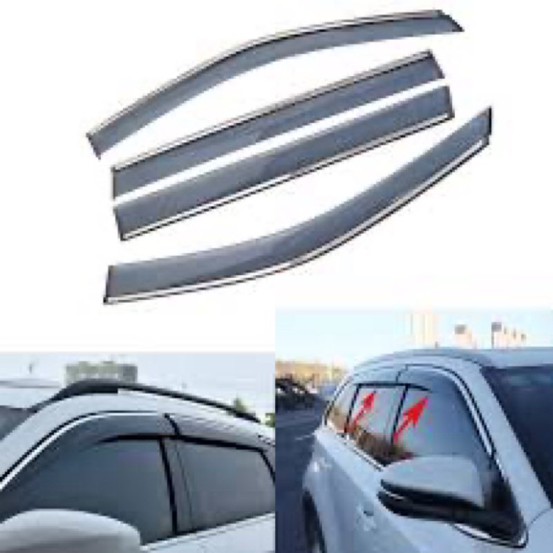 Rain Guards Window Visors for Cadillac XT6 Side Window Deflectors Vent Visors with Chrome Trim