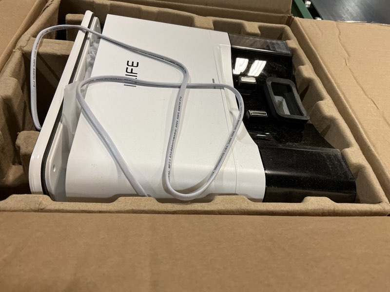 Condition photo showing As Is for ilife a12 pro robot vacuum and mop combo, self emptying station for 60 days, lidar navigation, home mapping, no-go zones, 2.4g wifi/app/alexa/remote control, for hard floors, 110v