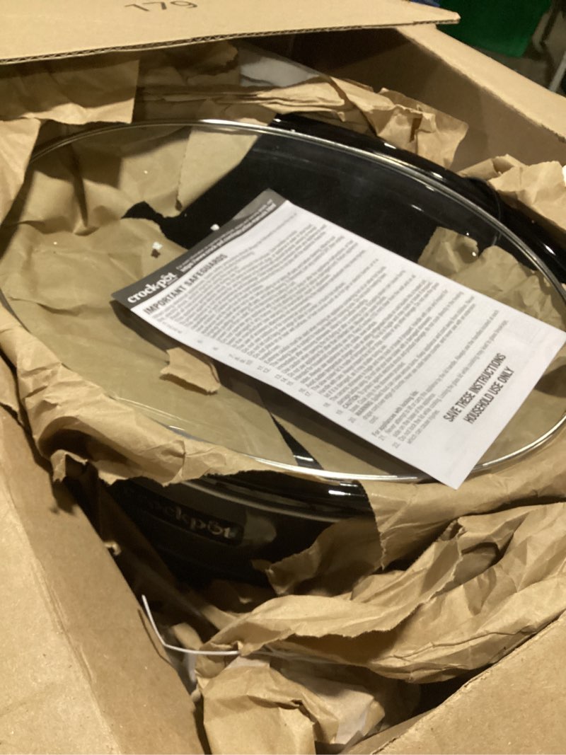 Condition photo showing As Is for Crock-Pot 7 Quart Oval Manual Slow Cooker, Stainless Steel (SCV700-S-BR), Versatile Cookware for Large Families or Entertaining 7 Quarts